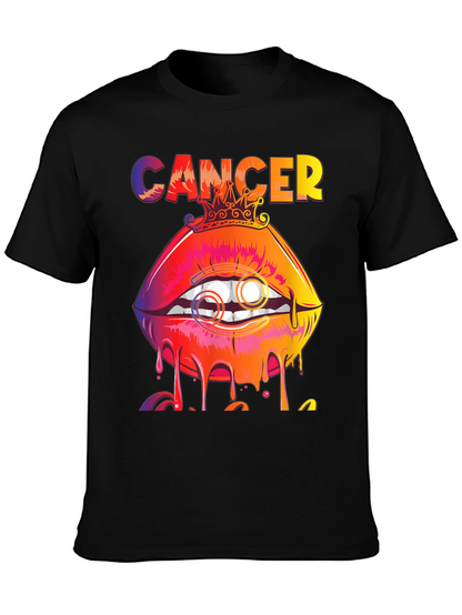 Cancer Zodiac Lips Graphic T-Shirt