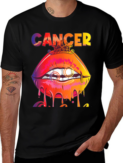 Cancer Zodiac Lips Graphic T-Shirt