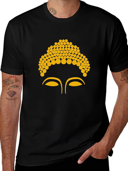 Buddha Face Graphic Tee - Black