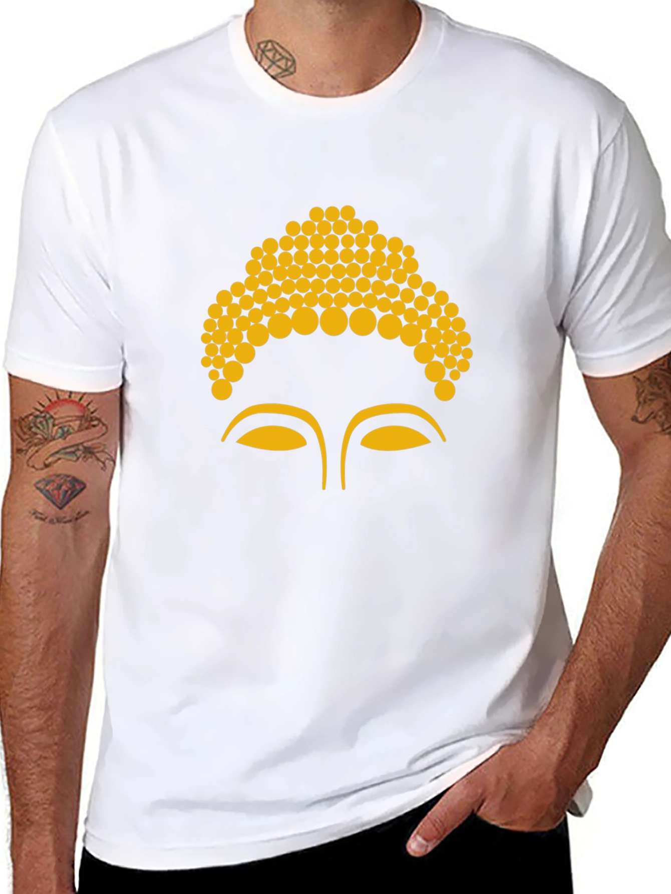 Buddha Face Graphic Tee - Black