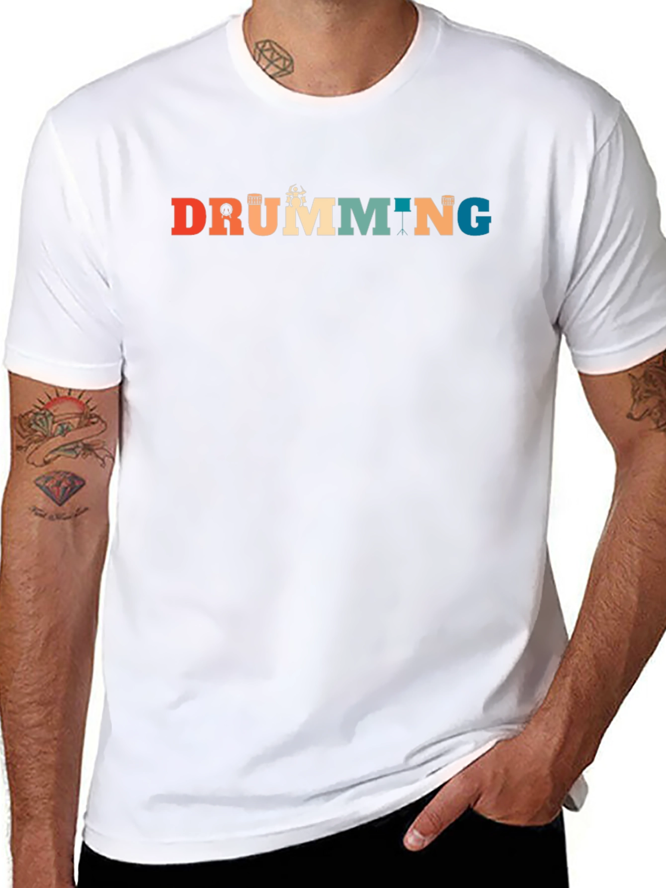 Retro Drumming Graphic Tee | Musician T-Shirt