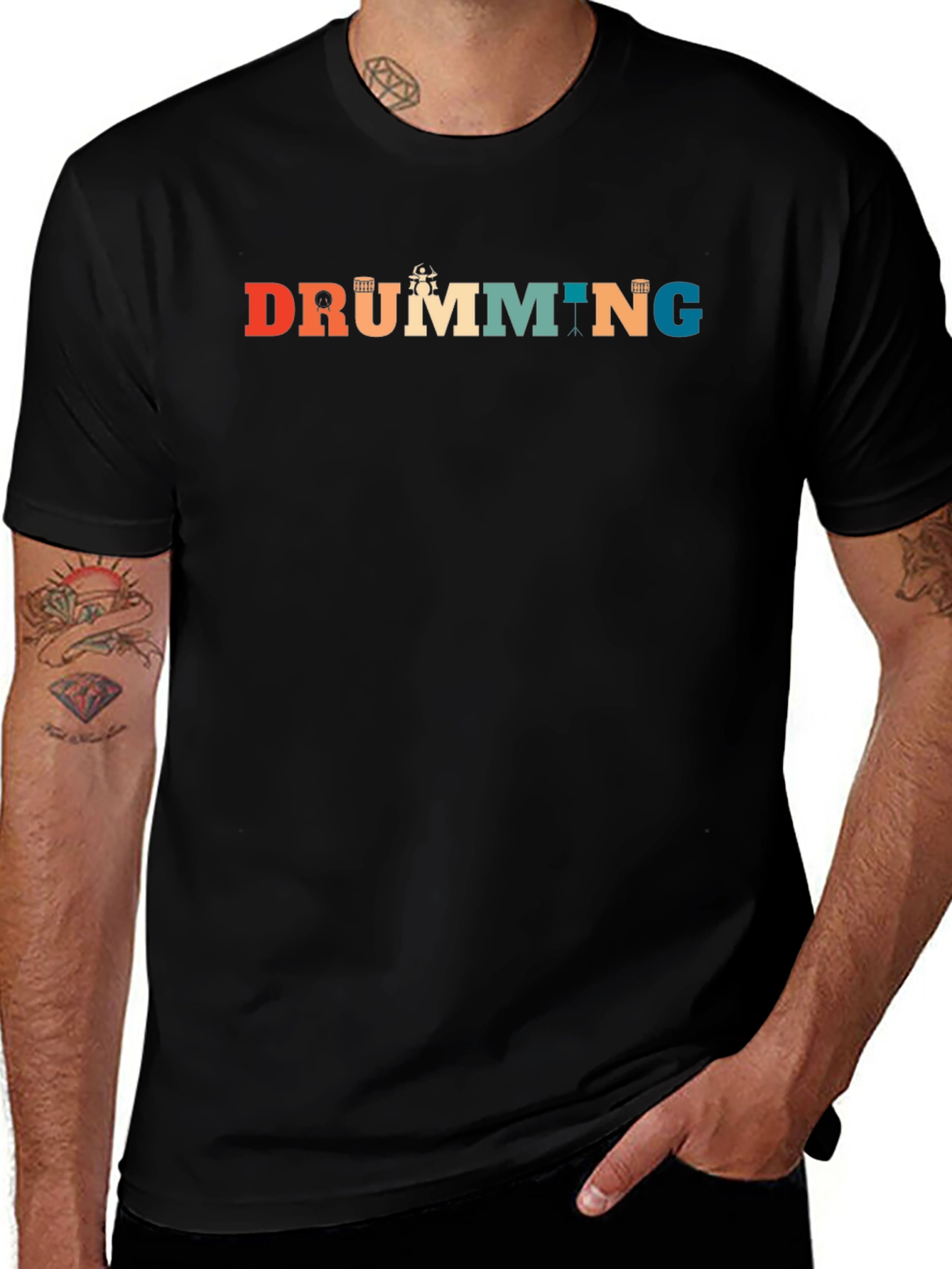 Retro Drumming Graphic Tee | Musician T-Shirt