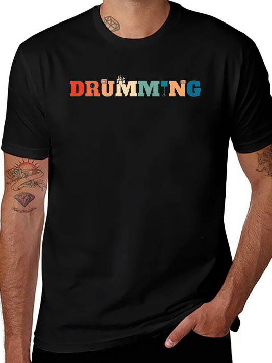Retro Drumming Graphic Tee | Musician T-Shirt
