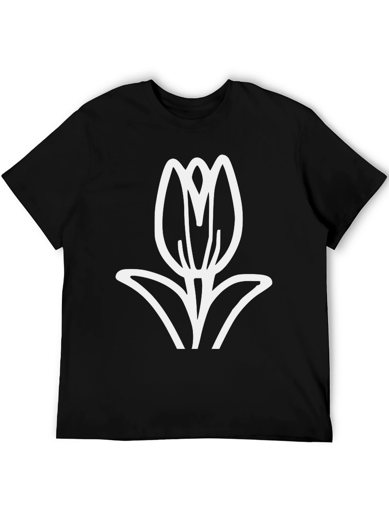 Black Tulip Graphic Tee - Stylish & Comfortable
