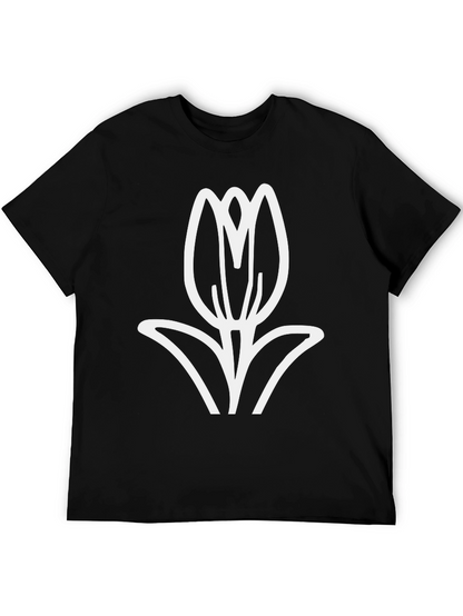 Black Tulip Graphic Tee - Stylish & Comfortable