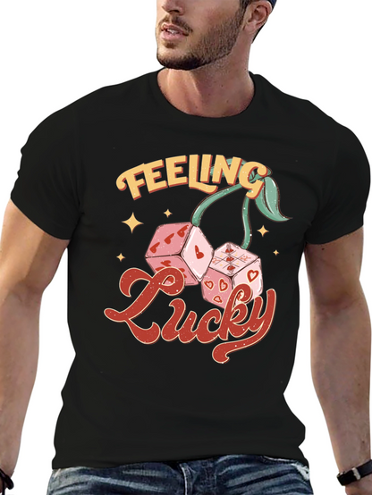 Feeling Lucky Dice Cherry Black T-Shirt