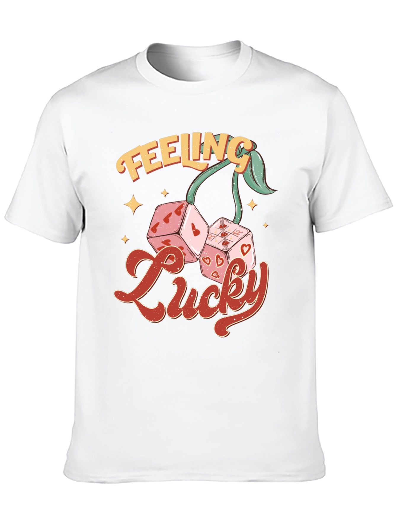 Feeling Lucky Dice Cherry Black T-Shirt