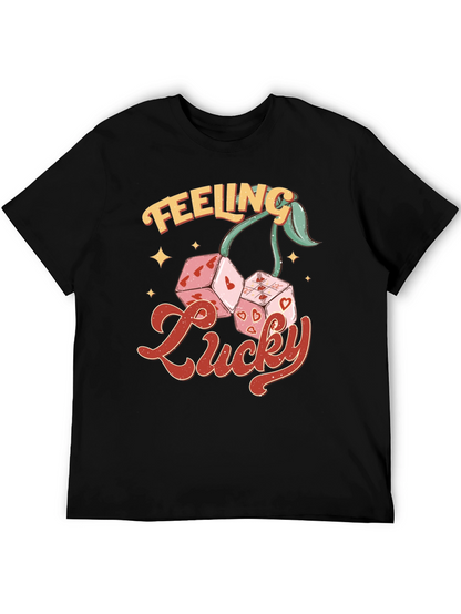 Feeling Lucky Dice Cherry Black T-Shirt