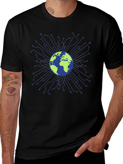 Global Tech Circuit T-Shirt - Earth Design
