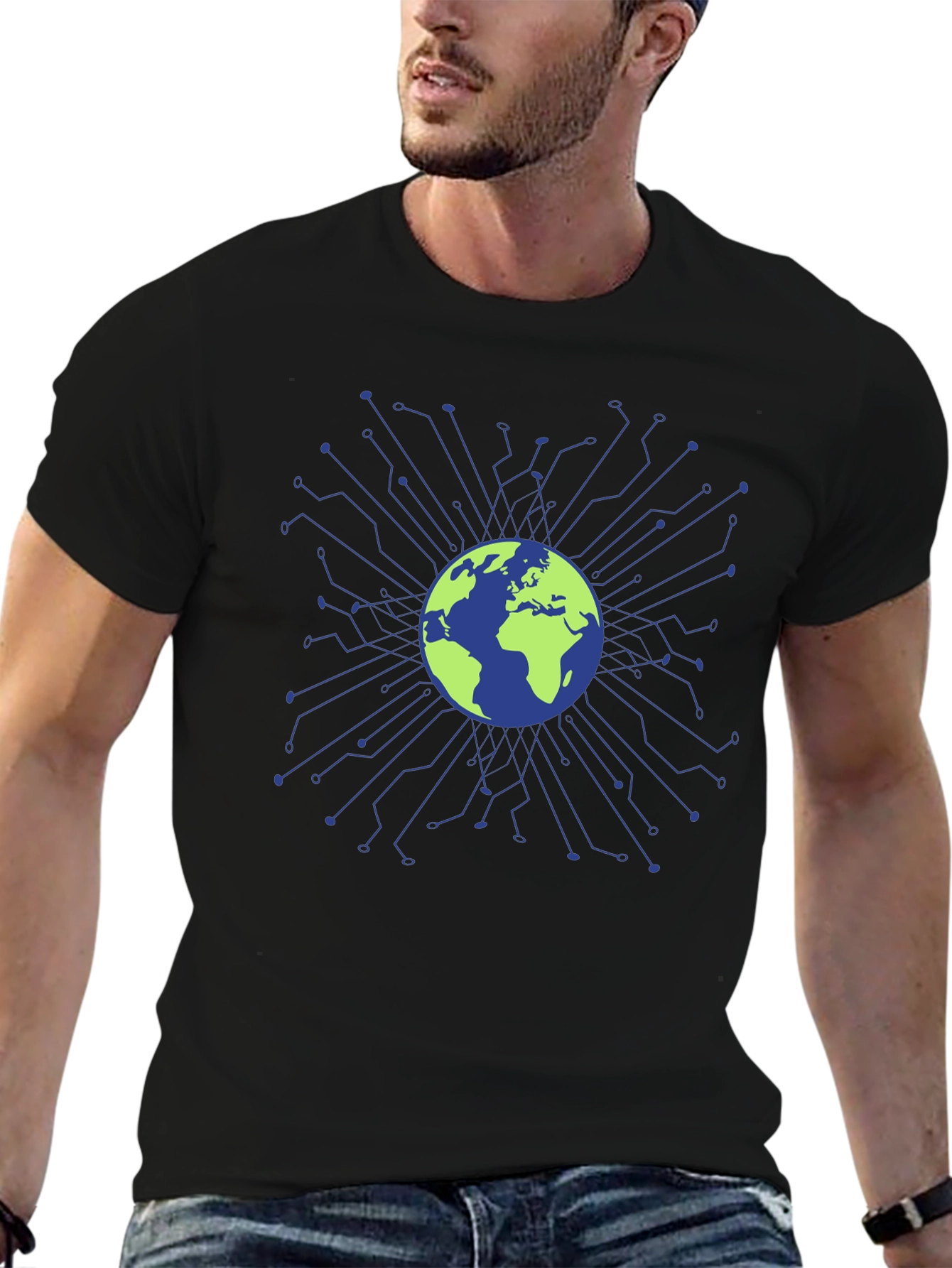 Global Tech Circuit T-Shirt - Earth Design