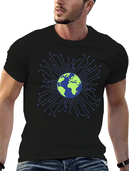 Global Tech Circuit T-Shirt - Earth Design