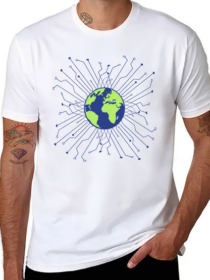 Global Tech Circuit T-Shirt - Earth Design