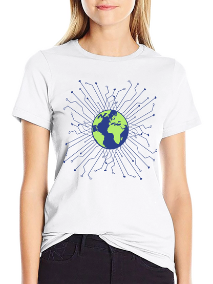 Global Tech Circuit T-Shirt - Earth Design