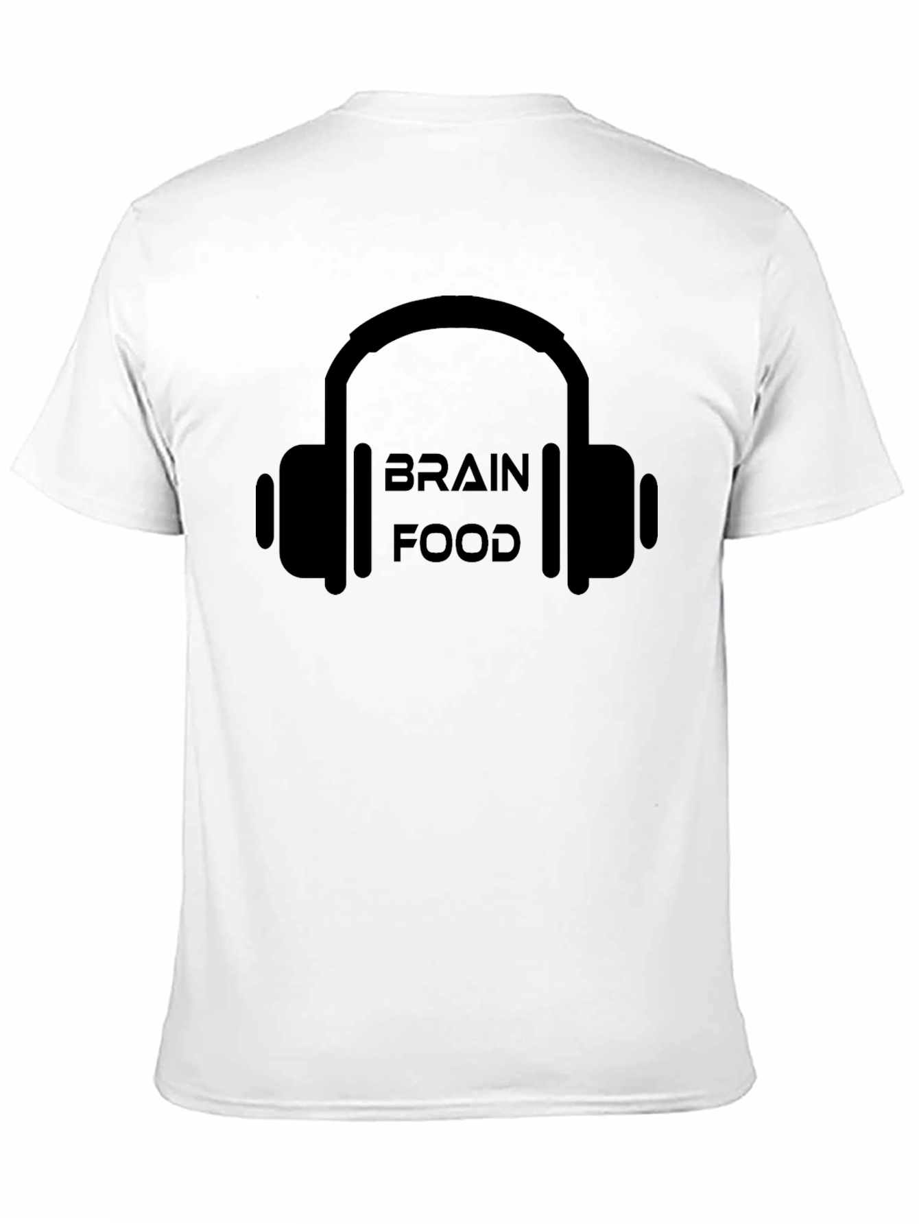 Brain Food Headphones Black Graphic T-Shirt