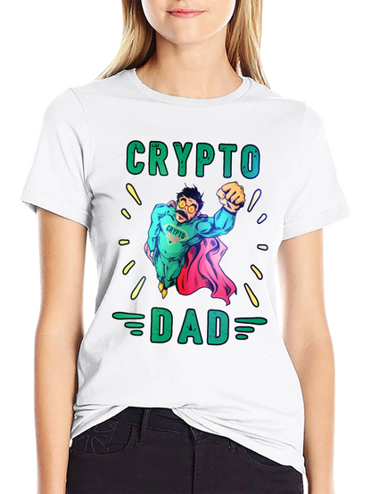 Crypto Dad Superhero Graphic T-Shirt