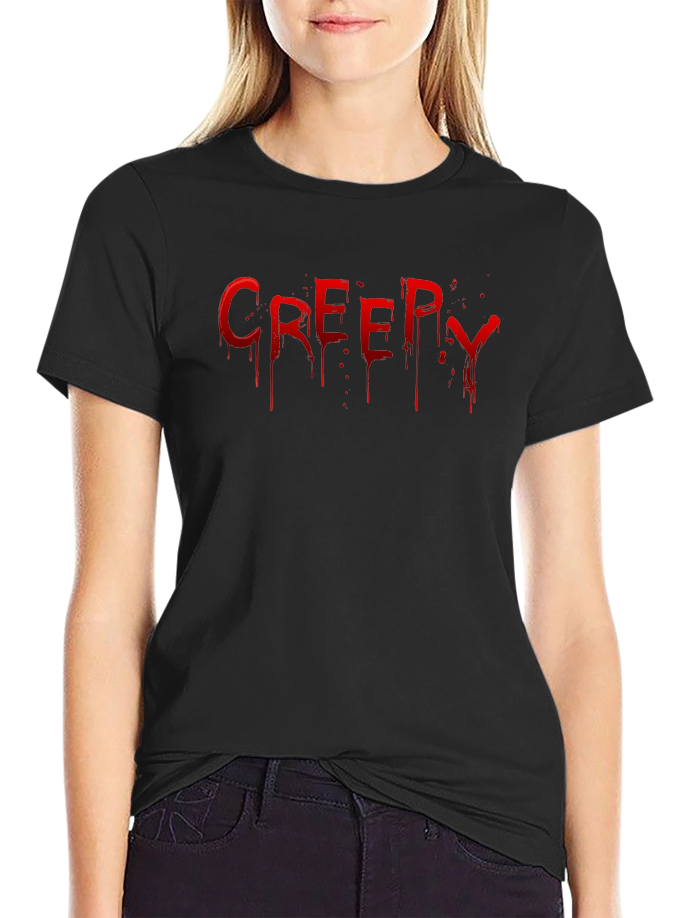 Creepy Drip Graphic T-Shirt - Black
