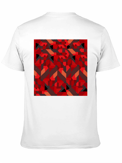 Abstract Geometric Print Black T-Shirt