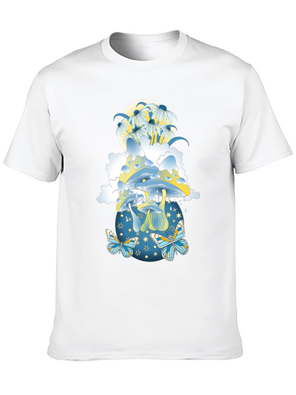 Mystical Mushroom & Butterfly Graphic Tee