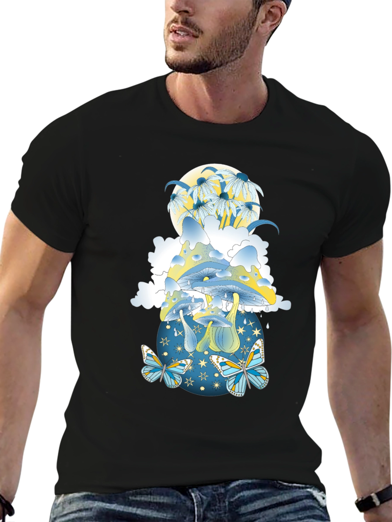 Mystical Mushroom & Butterfly Graphic Tee