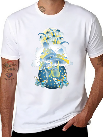 Mystical Mushroom & Butterfly Graphic Tee