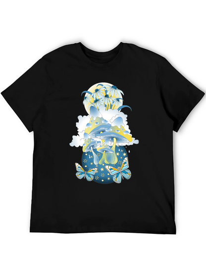Mystical Mushroom & Butterfly Graphic Tee