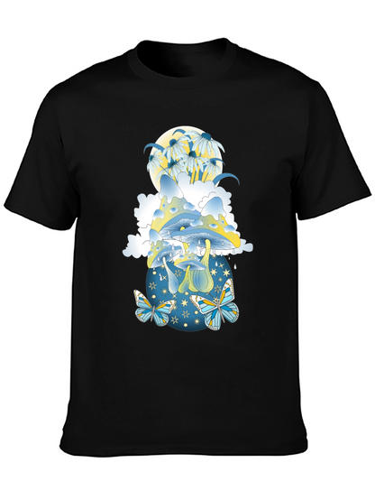 Mystical Mushroom & Butterfly Graphic Tee