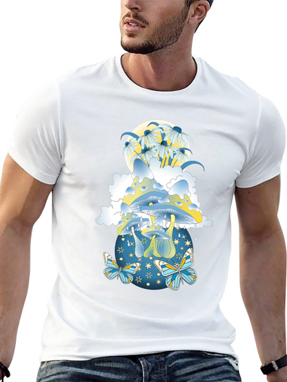 Mystical Mushroom & Butterfly Graphic Tee