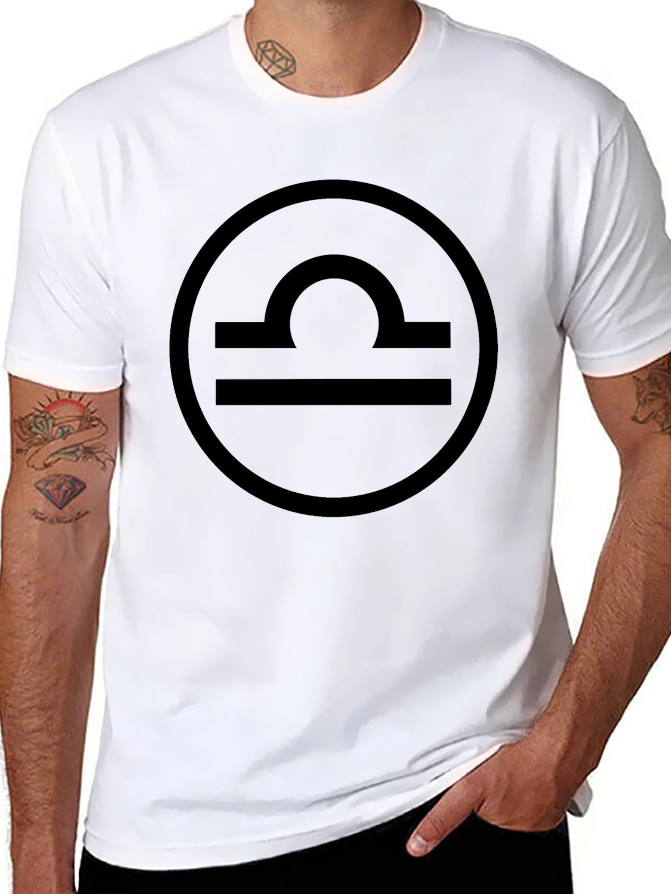 Libra Zodiac Sign T-Shirt - Black Cotton Tee