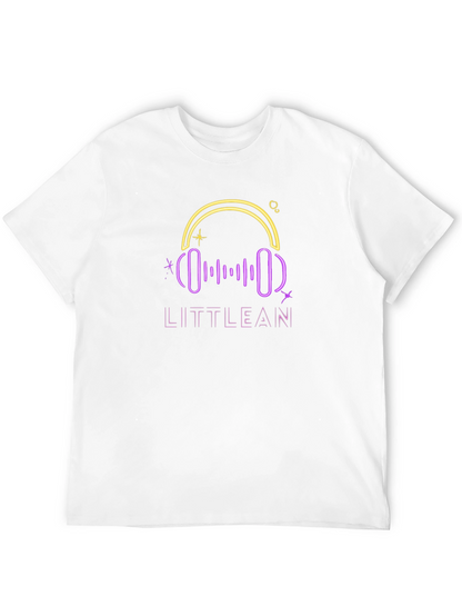 LITTLEAN Neon Headphones Black T-Shirt