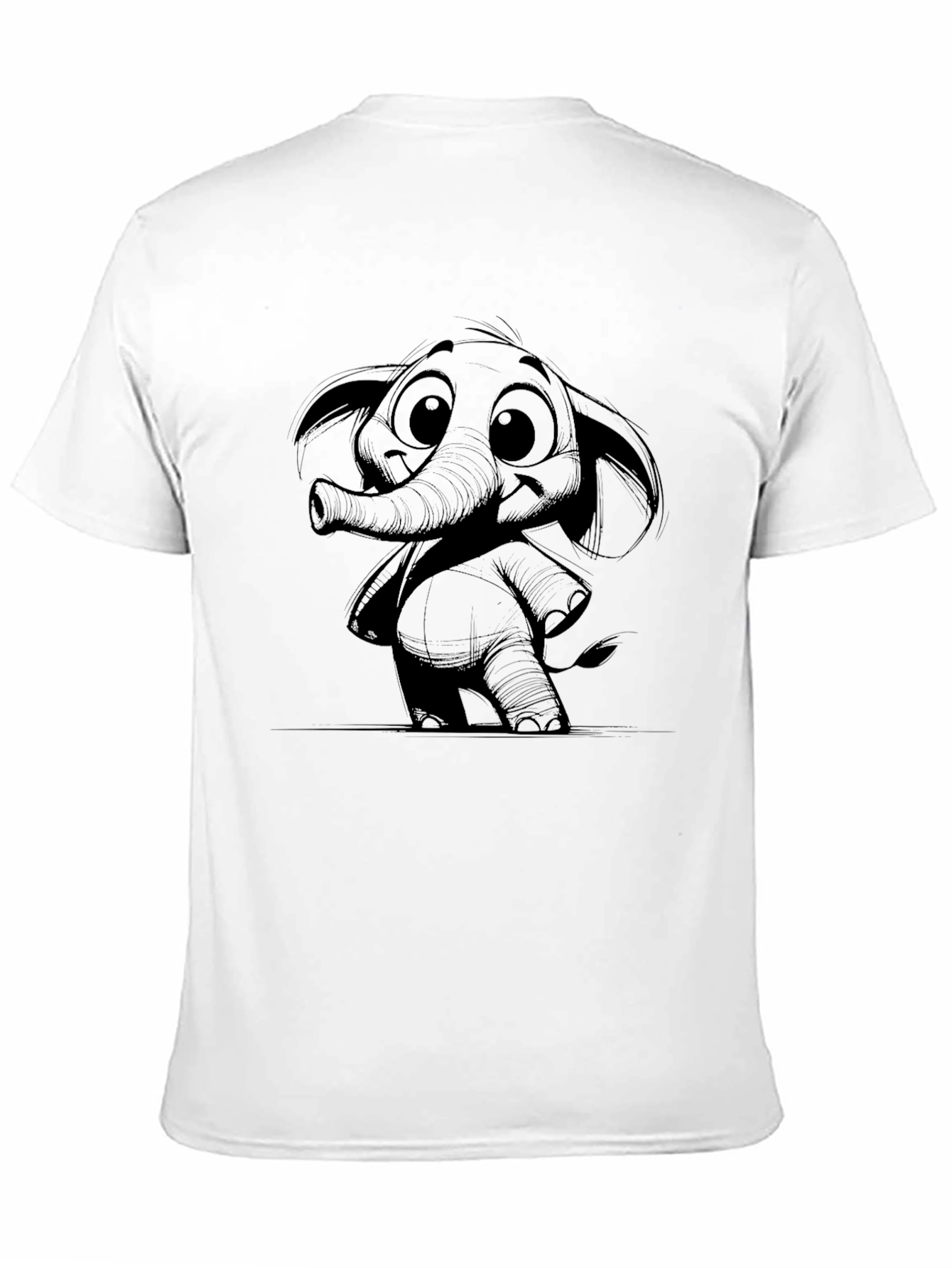 Elephant Graphic Print Black T-Shirt