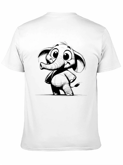 Elephant Graphic Print Black T-Shirt