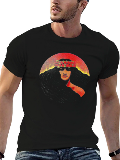 Floral Crown Graphic Black T-Shirt