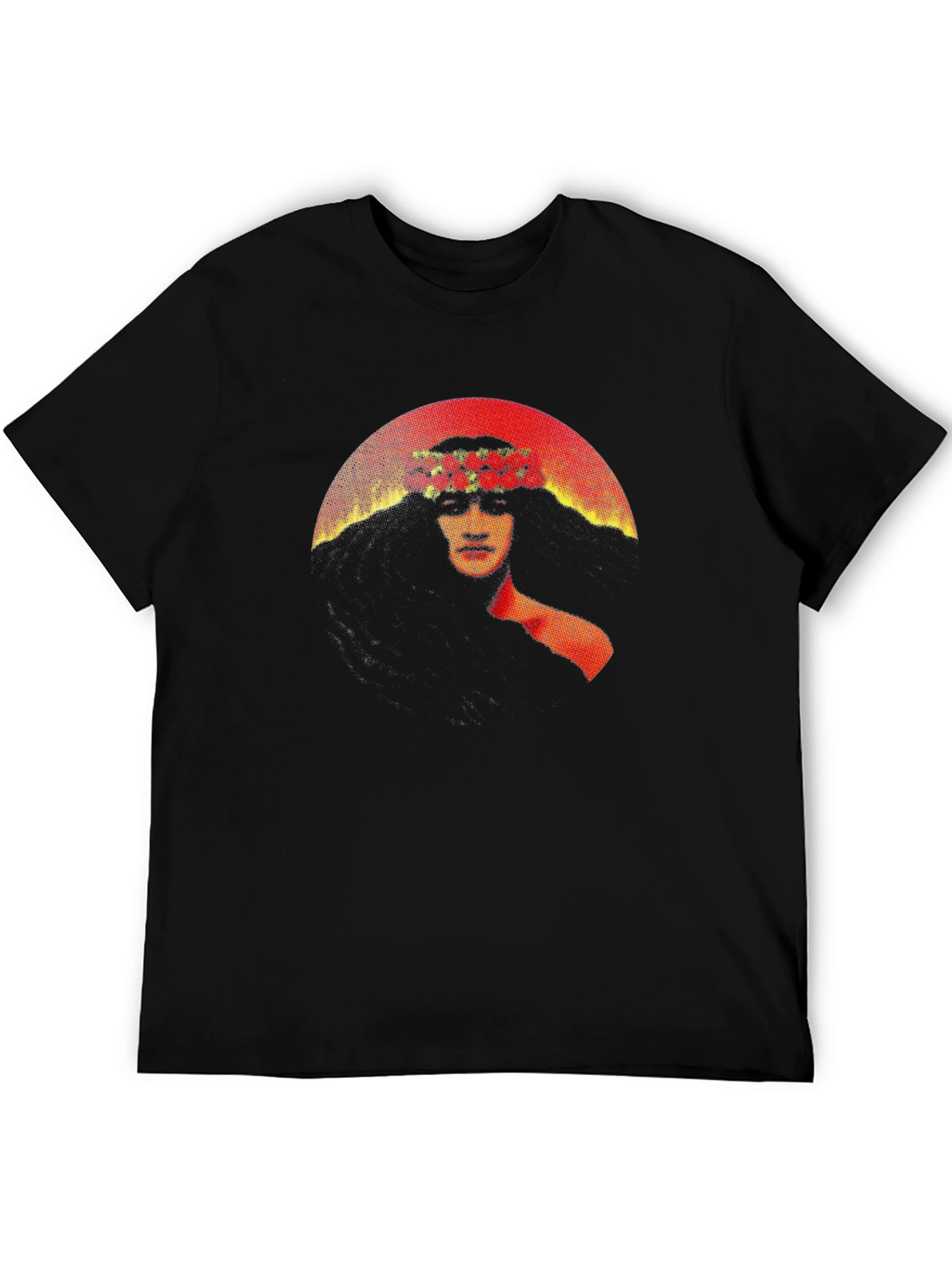 Floral Crown Graphic Black T-Shirt
