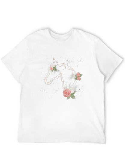 Geometric Horse & Floral Graphic Tee