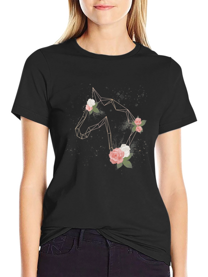 Geometric Horse & Floral Graphic Tee