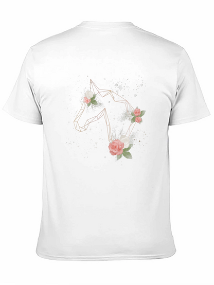 Geometric Horse & Floral Graphic Tee