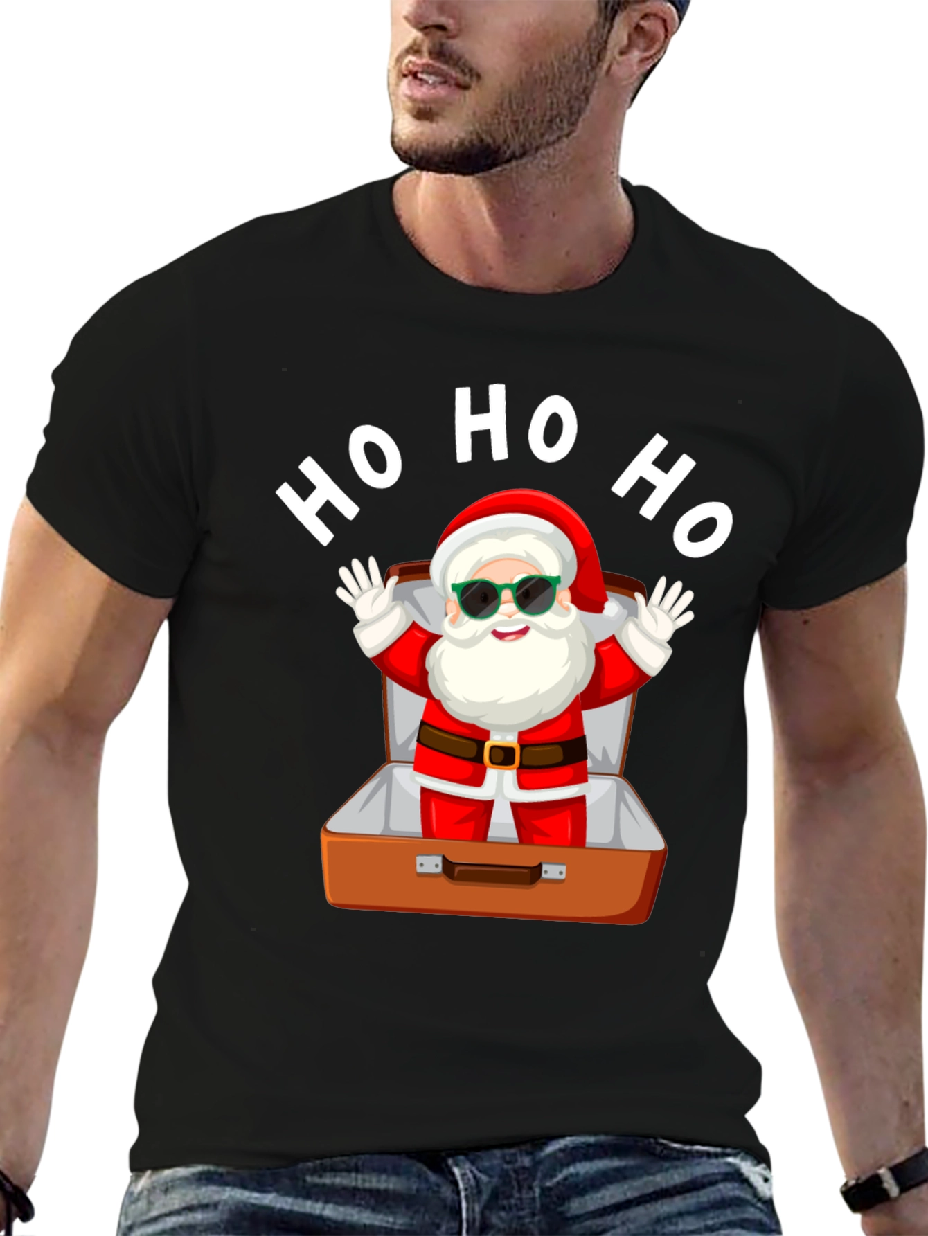 Santa in Suitcase Christmas T-Shirt