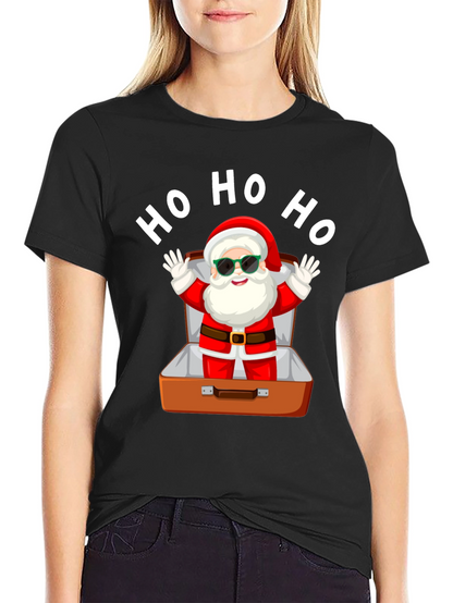 Santa in Suitcase Christmas T-Shirt