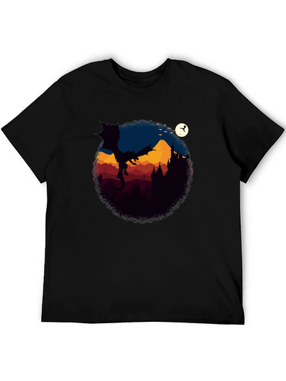 Dragon Castle Graphic Tee - Black