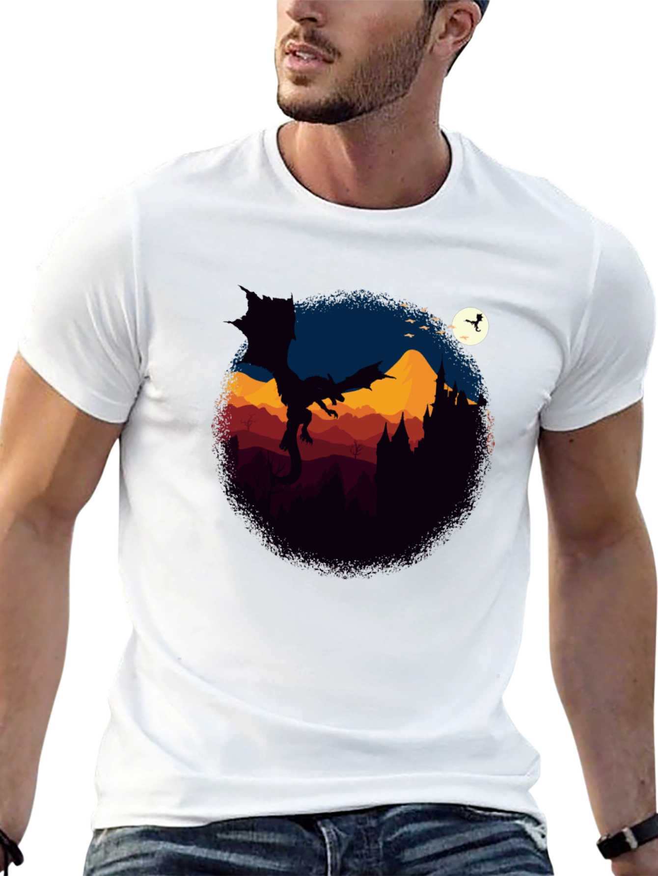 Dragon Castle Graphic Tee - Black