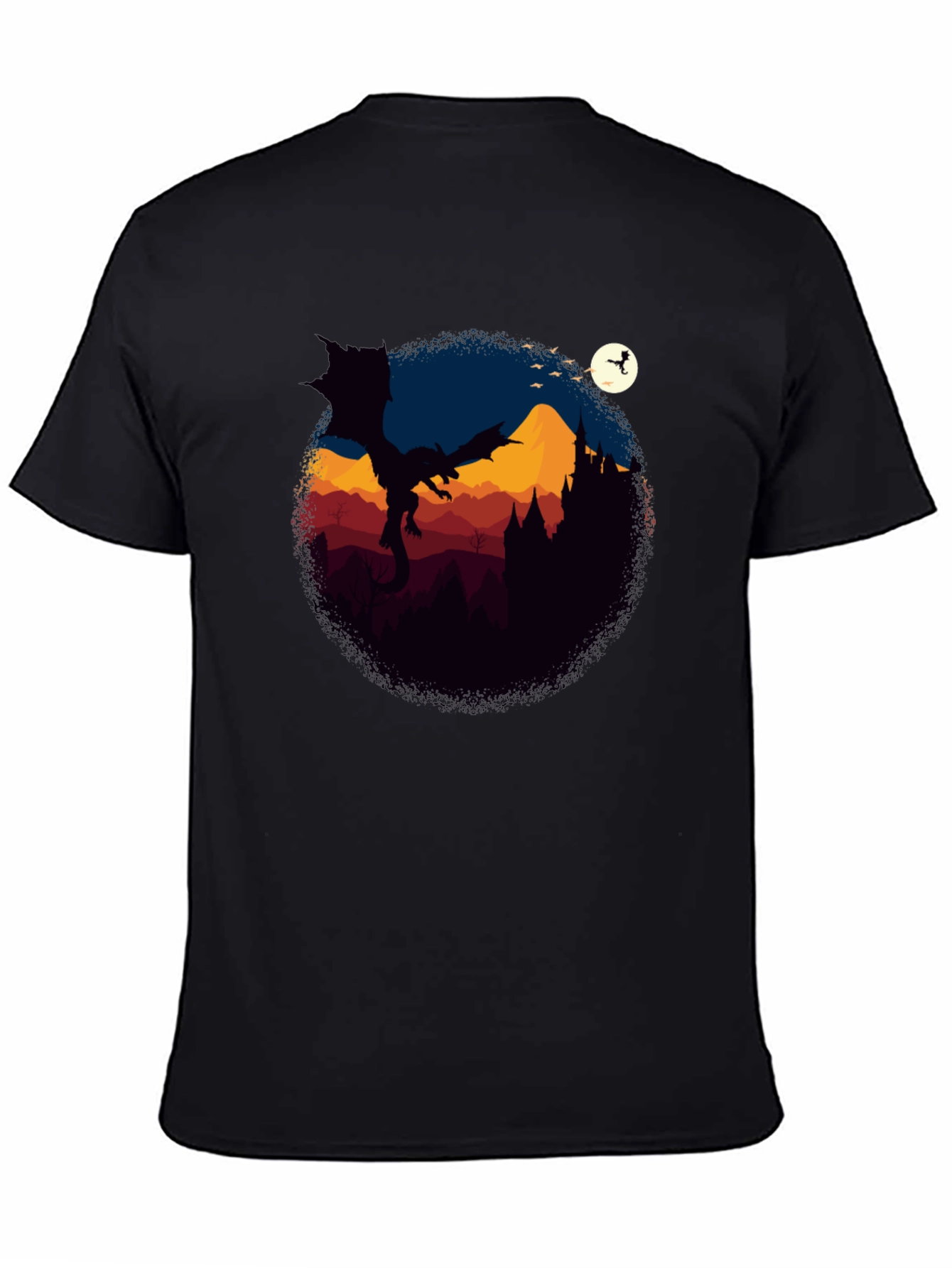 Dragon Castle Graphic Tee - Black