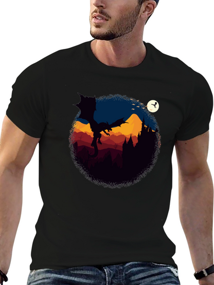 Dragon Castle Graphic Tee - Black