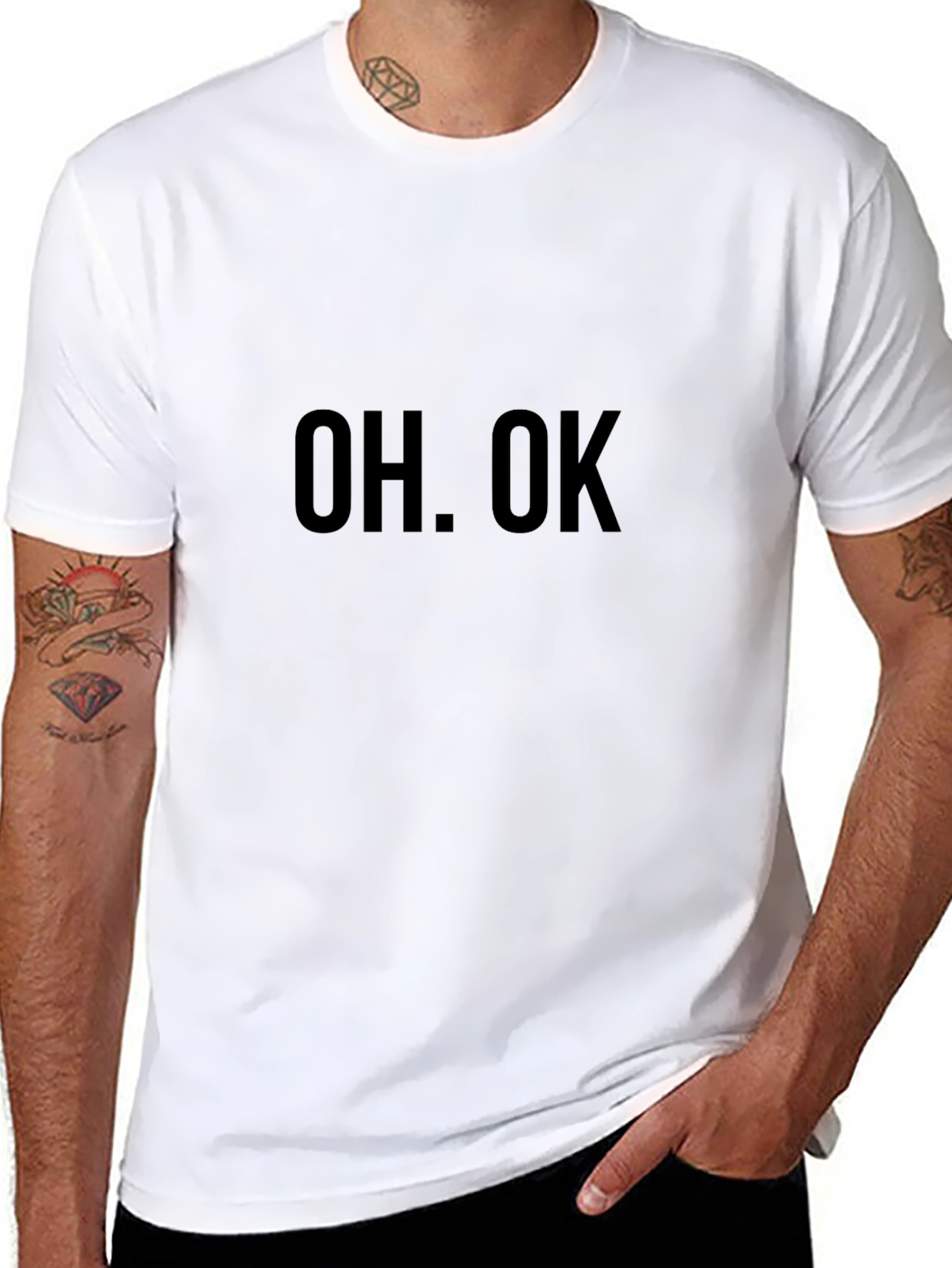 Oh. Ok. Black T-Shirt Casual Wear