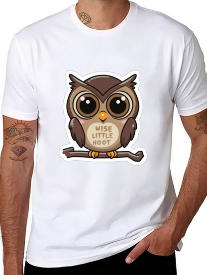 Cute Owl Wise Little Hoot Graphic Tee - Black