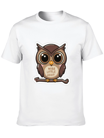 Cute Owl Wise Little Hoot Graphic Tee - Black