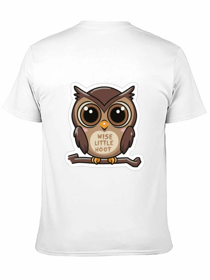 Cute Owl Wise Little Hoot Graphic Tee - Black