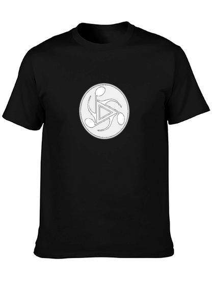 Black Tee with Music Trefoil Design