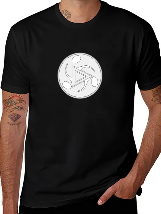 Black Tee with Music Trefoil Design