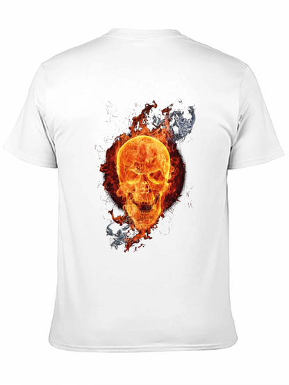 Fiery Skull Graphic Tee - Mens Black T-Shirt