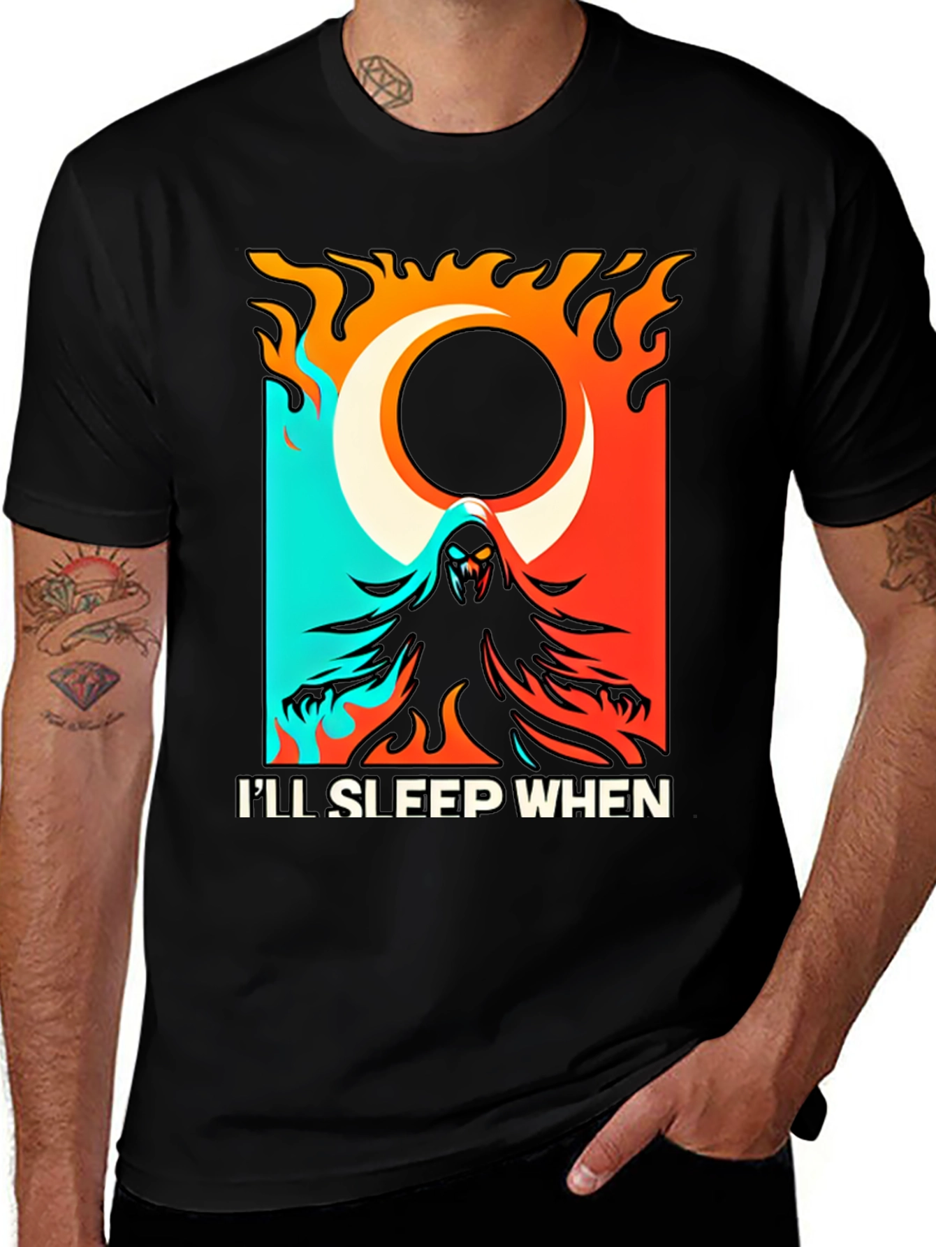 Ill Sleep When Im Dead Black Graphic Tee